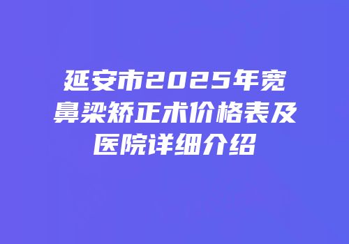 延安市2025年宽鼻梁矫正术价格表及医院详细介绍
