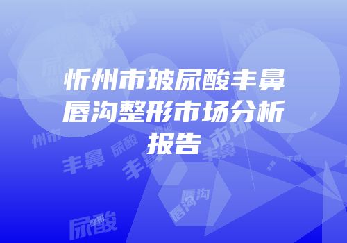 忻州市玻尿酸丰鼻唇沟整形市场分析报告