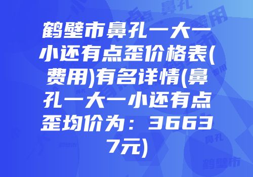 鹤壁市鼻孔一大一小还有点歪价格表(费用)有名详情(鼻孔一大一小还有点歪均价为：36637元)