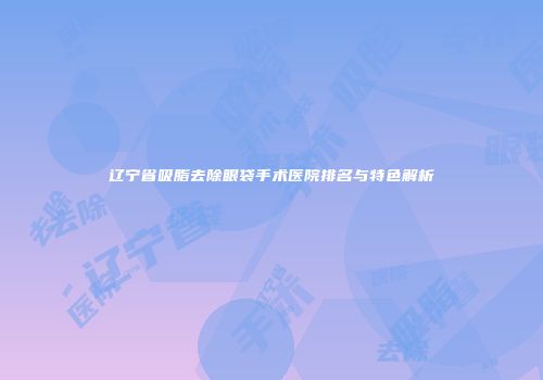 辽宁省吸脂去除眼袋手术医院排名与特色解析