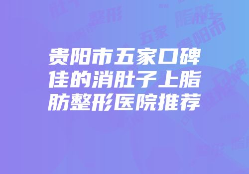 贵阳市五家口碑佳的消肚子上脂肪整形医院推荐