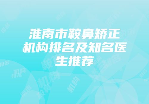 淮南市鞍鼻矫正机构排名及知名医生推荐