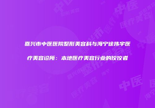 嘉兴市中医医院整形美容科与海宁徐伟宇医疗美容诊所：本地医疗美容行业的佼佼者