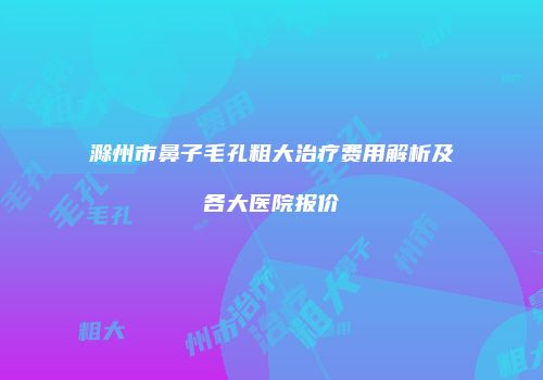 滁州市鼻子毛孔粗大治疗费用解析及各大医院报价