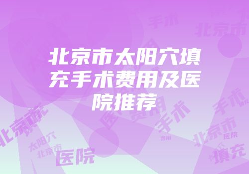 北京市太阳穴填充手术费用及医院推荐