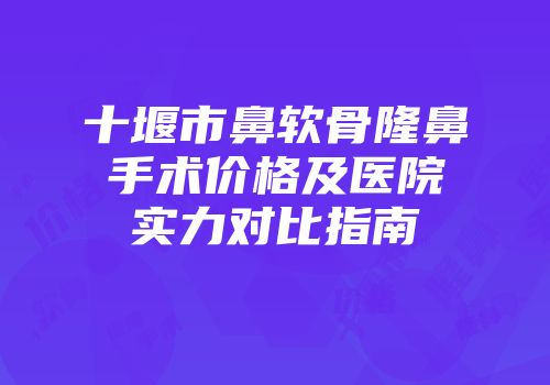 十堰市鼻软骨隆鼻手术价格及医院实力对比指南