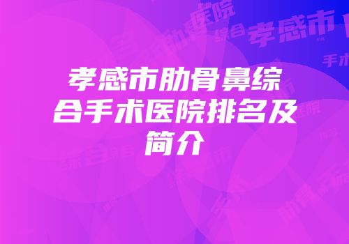 孝感市肋骨鼻综合手术医院排名及简介