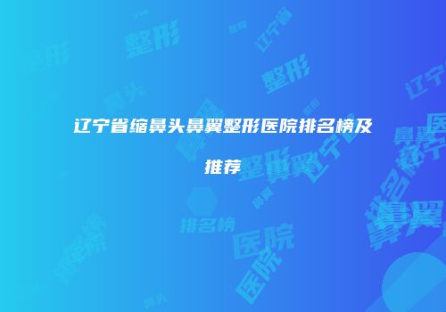 辽宁省缩鼻头鼻翼整形医院排名榜及推荐