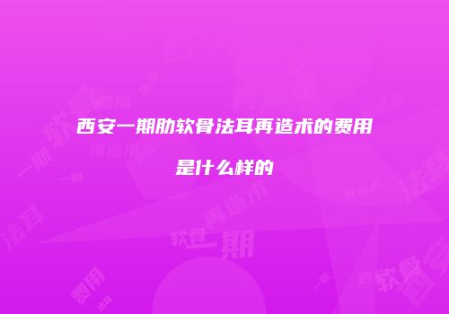 西安一期肋软骨法耳再造术的费用是什么样的