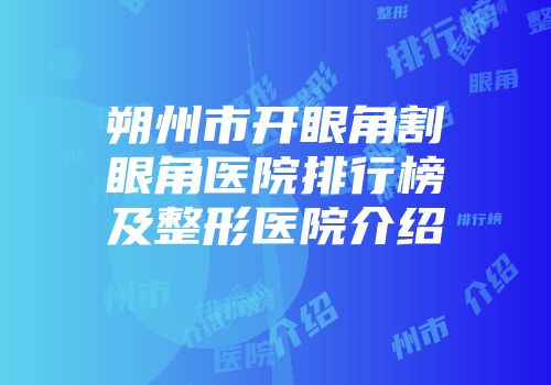 朔州市开眼角割眼角医院排行榜及整形医院介绍