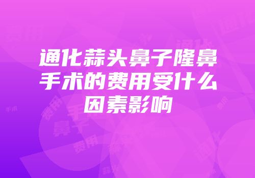 通化蒜头鼻子隆鼻手术的费用受什么因素影响