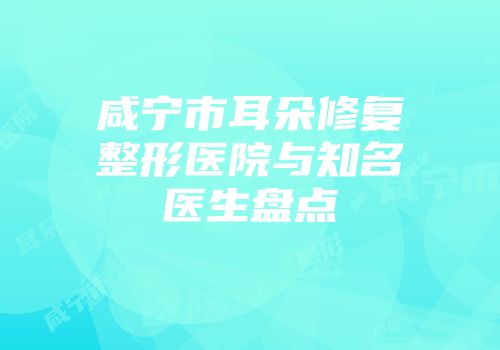 咸宁市耳朵修复整形医院与知名医生盘点