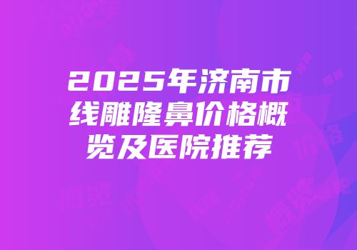 2025年济南市线雕隆鼻价格概览及医院推荐