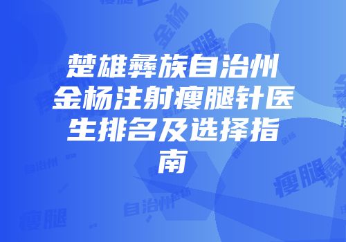 楚雄彝族自治州金杨注射瘦腿针医生排名及选择指南